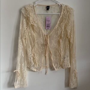 Wild Fable Beige Lace Blouse